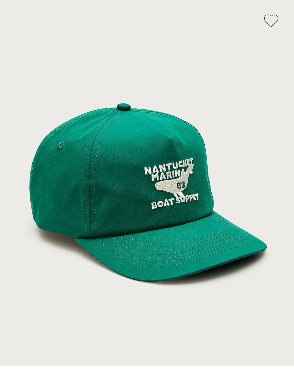 J. Crew Green Nantucket Marina Embroidered Baseball Cap One Size New